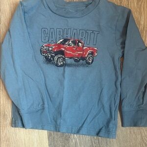 Carhartt Kids Blue Long Sleeve with Red Truck Graphic